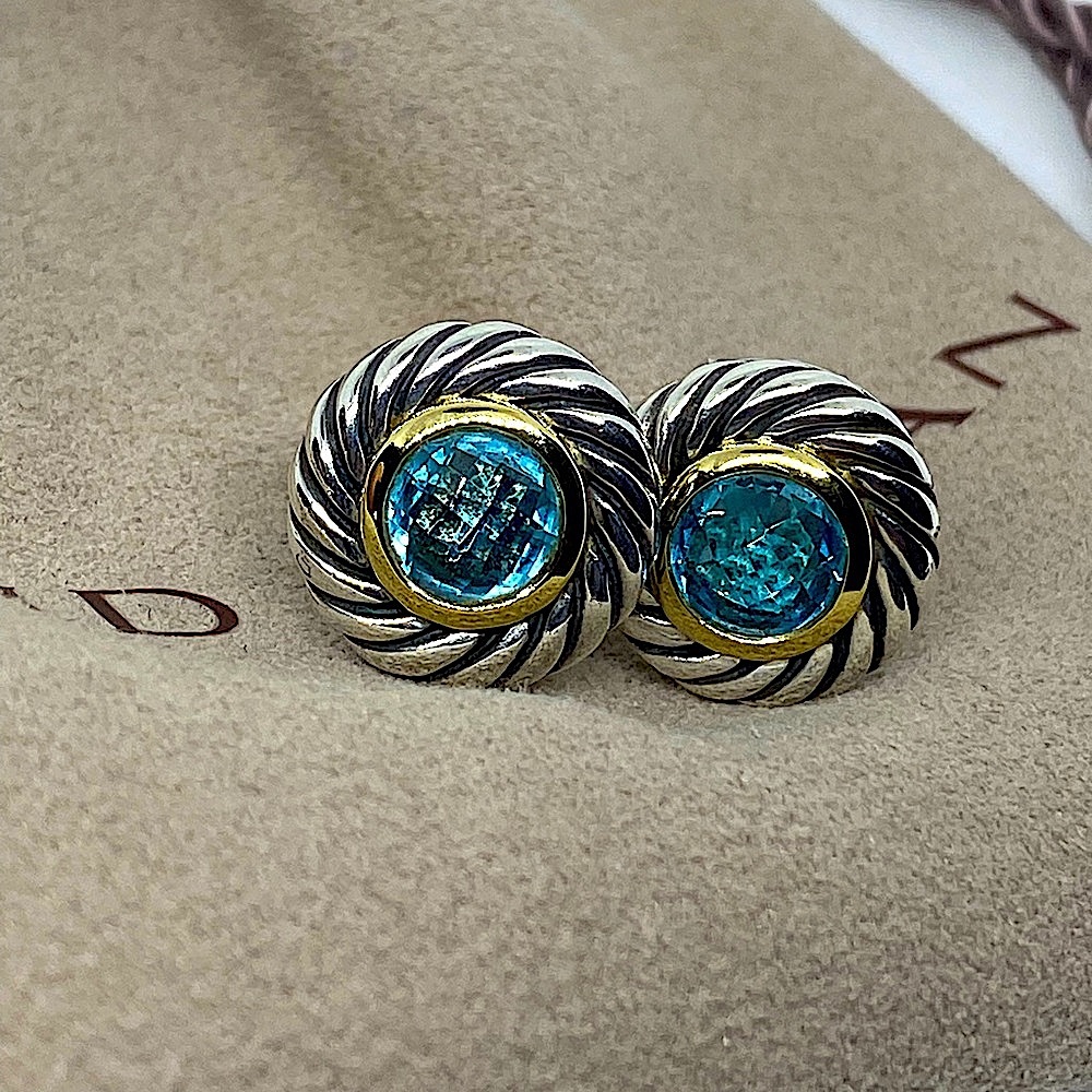 Blue‎ topaz earrings - Picture 8 of 8